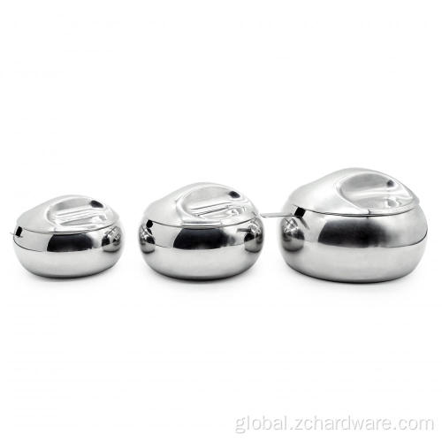 Sugar Coffee Container Set 3 Pack Countertop Stainless Steel Sugar Bowls With Lid Spoon Supplier